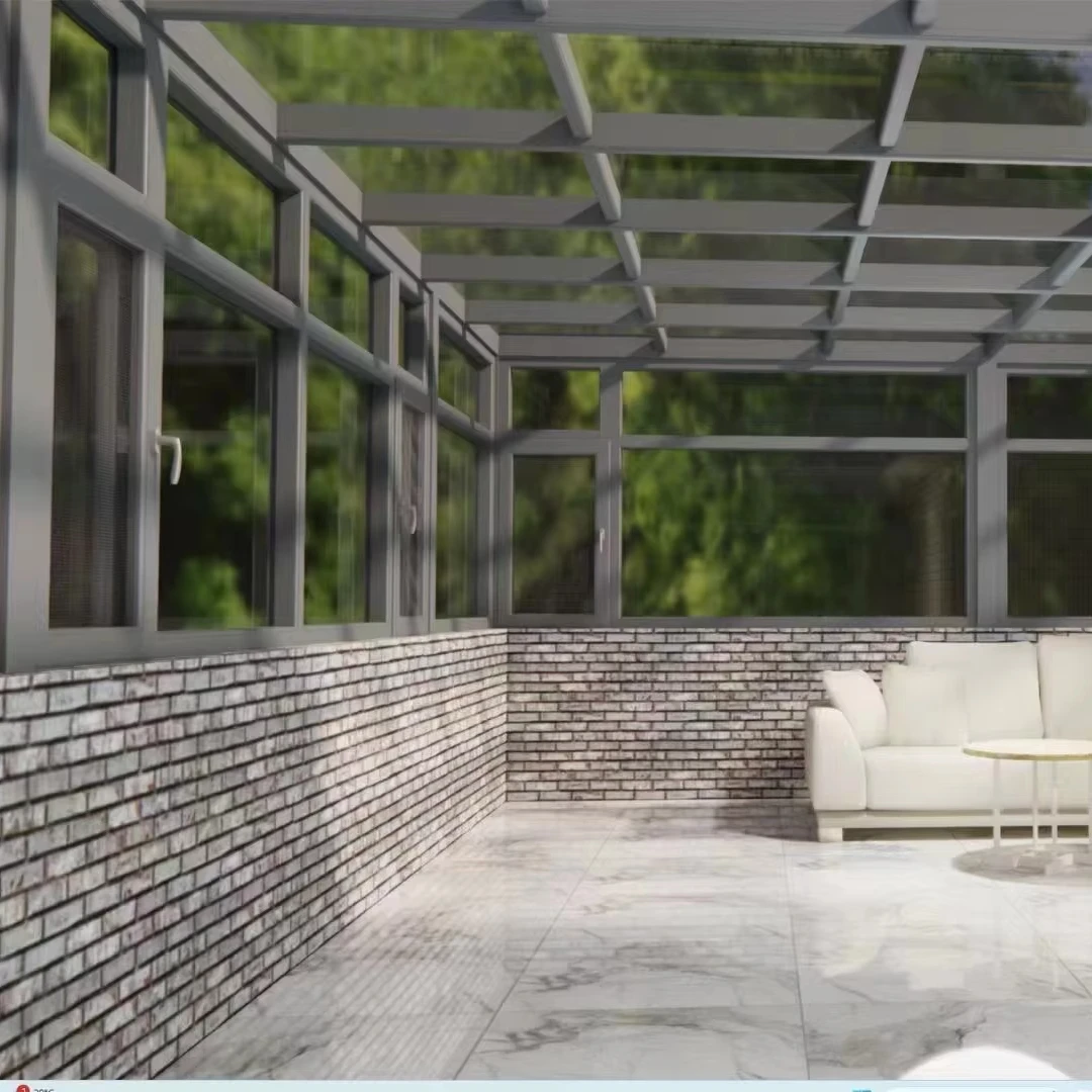 Modern and Contemporary Glass Sunroom Villas with Flat or Triangle Roof Tempered Glass Aluminum Alloy Frame for Outdoor Living