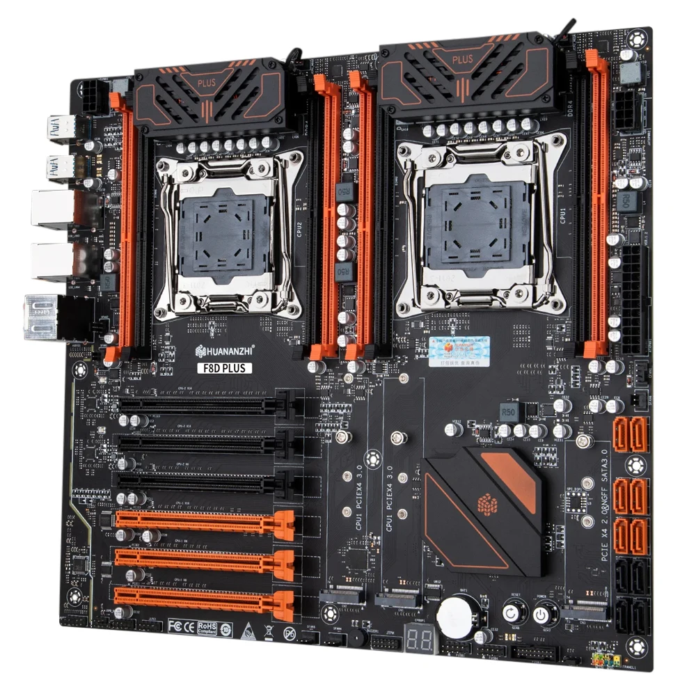 HUANANZHI X99 F8D Plus LGA 2011-3 XEON X99 Motherboard Dual CPU Intel X99 LGA2011-3 8* DDR4 DIMM motherboard