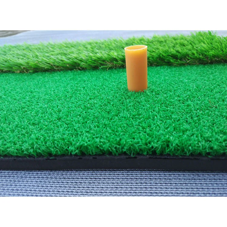 Golf Swing Club Trainer with Non-Slip Bottom Long Grass & Double Grass Hitting Mats for Real Greens Training