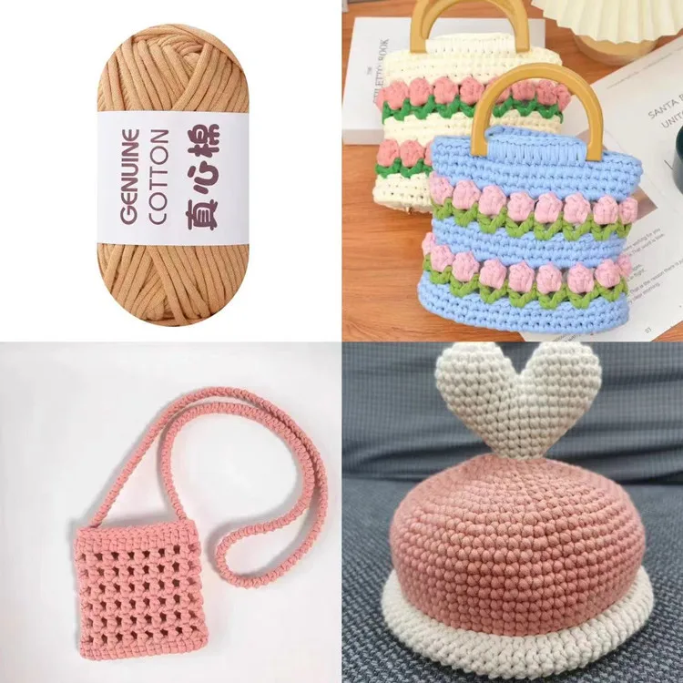 4mm Chunky Bags Baskets Genuine Cotton Stuffing Easy Peasy Yarn Crochet & Knitting Yarn for Beginners