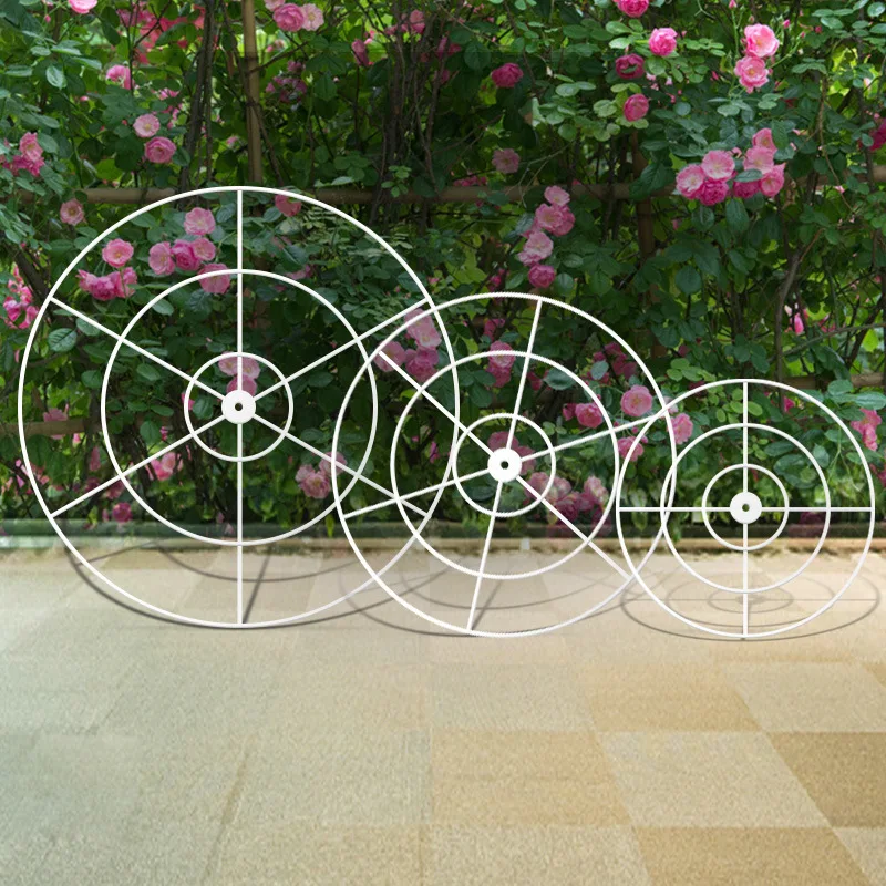 wedding ceiling frame gold white round shape for crystal beads pendant curtains hanging decoration