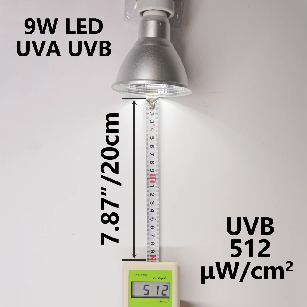 9W UVA UVB LED Reptile Light Lamp Full Spectrum Turtle UVB 5.0 10.0 Sun UV Light Lamp Bulb For Reptile