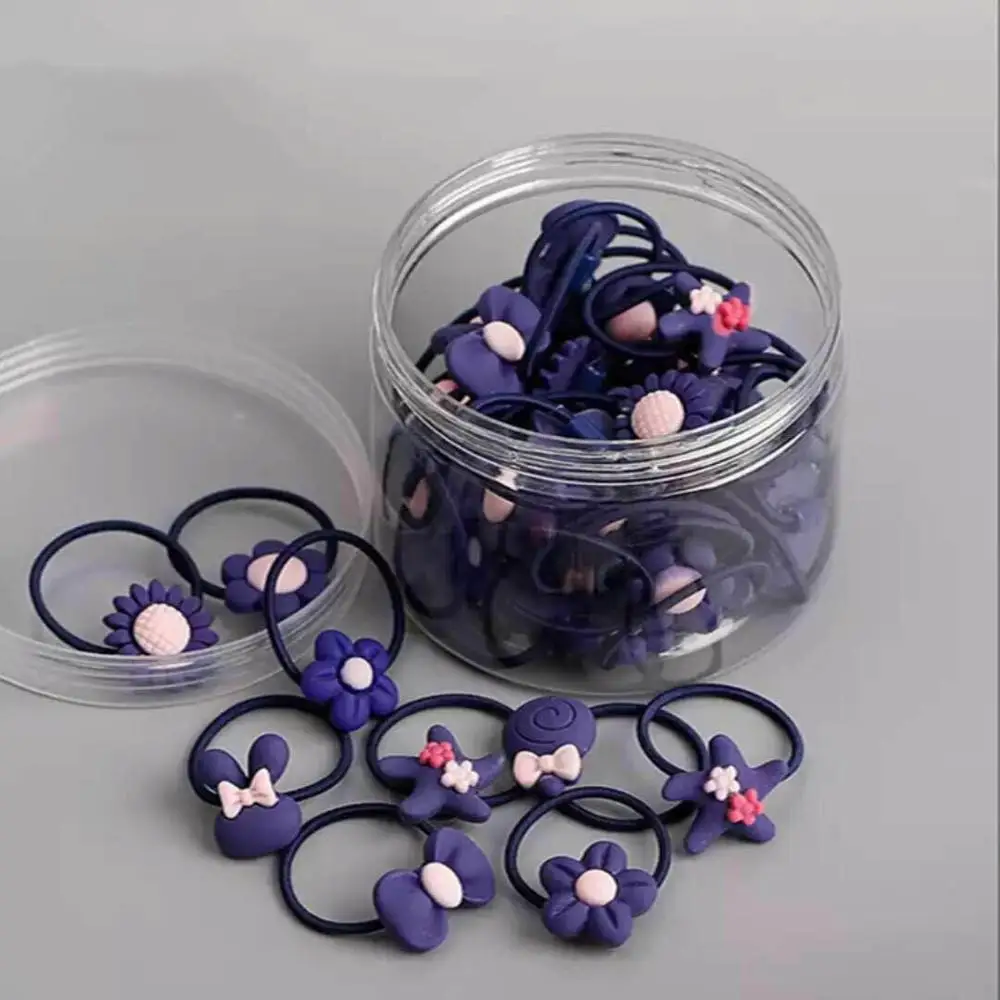 40pcs/box Baby elastic Hairband Cute cartoon headwear girl rubber band Hair accessories