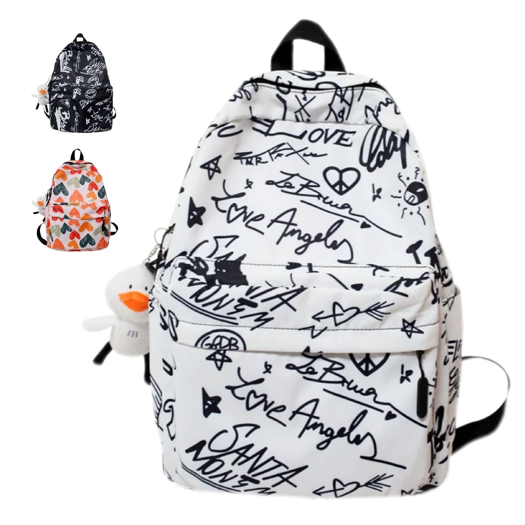 Super September hot sales Higher quality Modern  Graffiti Print Backpacks High School Teens School Bags 17 Inch Kids Backpack