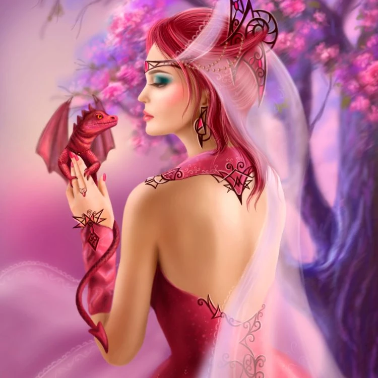 Hot sale 60*80cm Red Dragon Queen diamond painting full drill kit