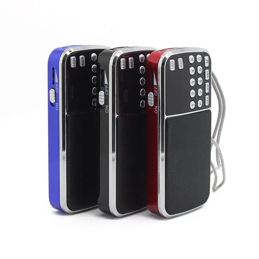 amazon hot selling mini handle L-088 FM radio within MP3 player , Hi-Fi, stereo sound effects speaker and support usb TF card