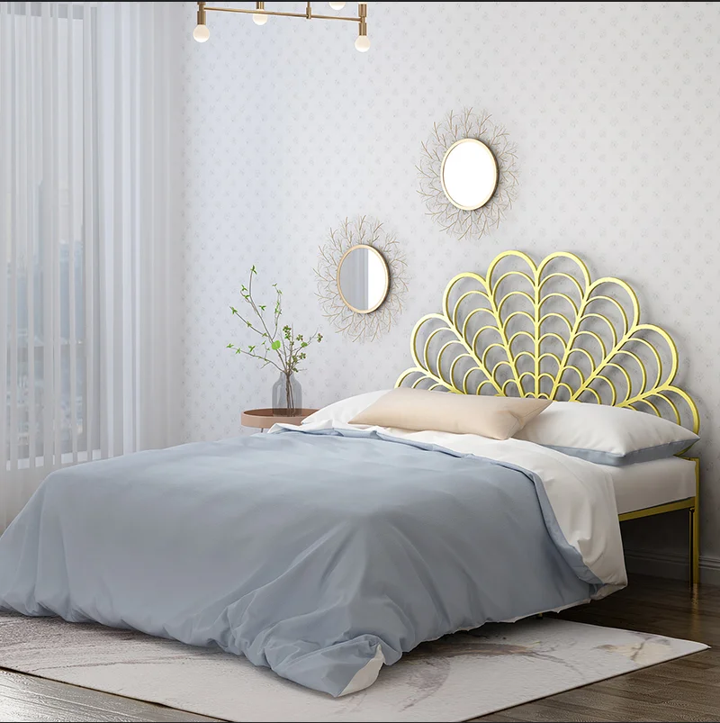 2021 New design platform metal bed frame for hotel  king size Queen size double bed