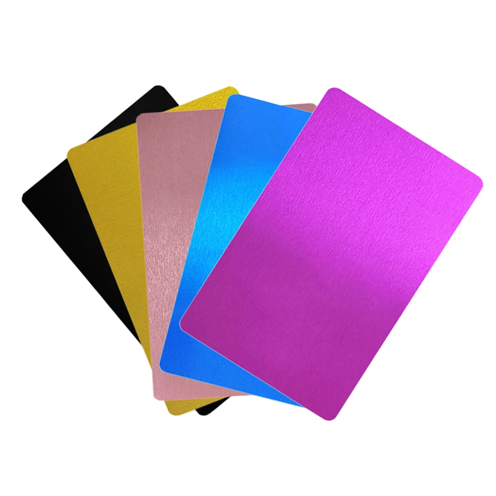 Custom 45mm Black Metal Die Cut Business Cards 1mm Thick Aluminum Blanks UV Printed 3D Design Crafts Laser Engraving Love Steel