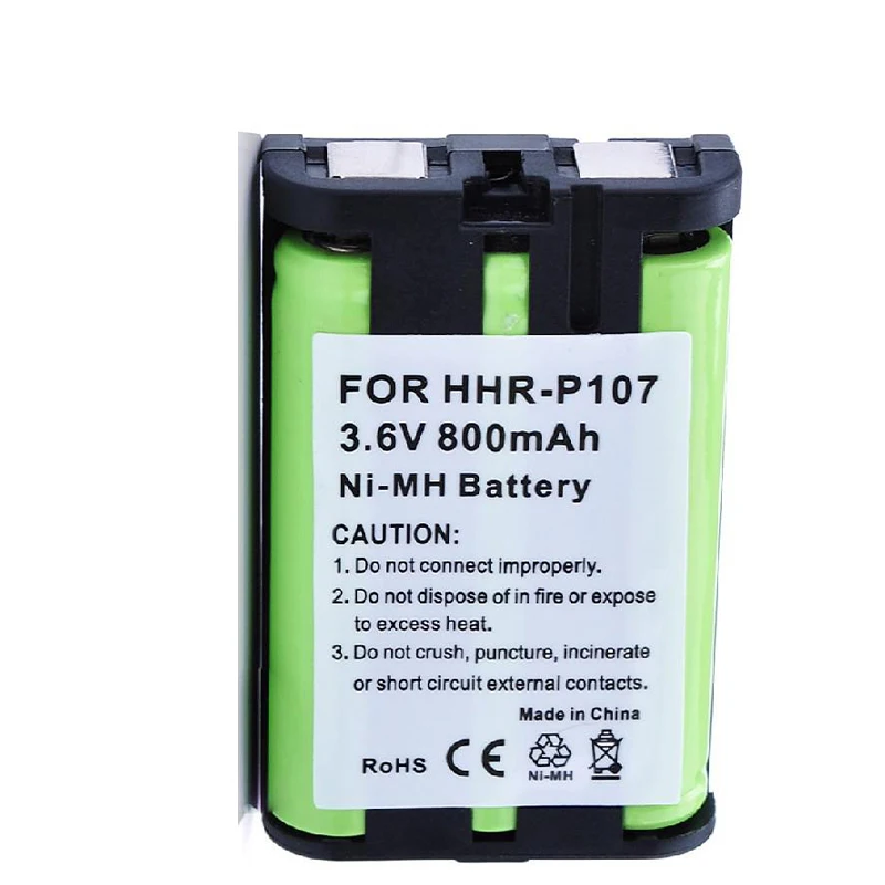 Rechargeable 3.6v 800mAh HHR-P107 Battery Pack for HHR-P107/HHRP107A Mobile Phones Cordless Phone Replacement in Stock