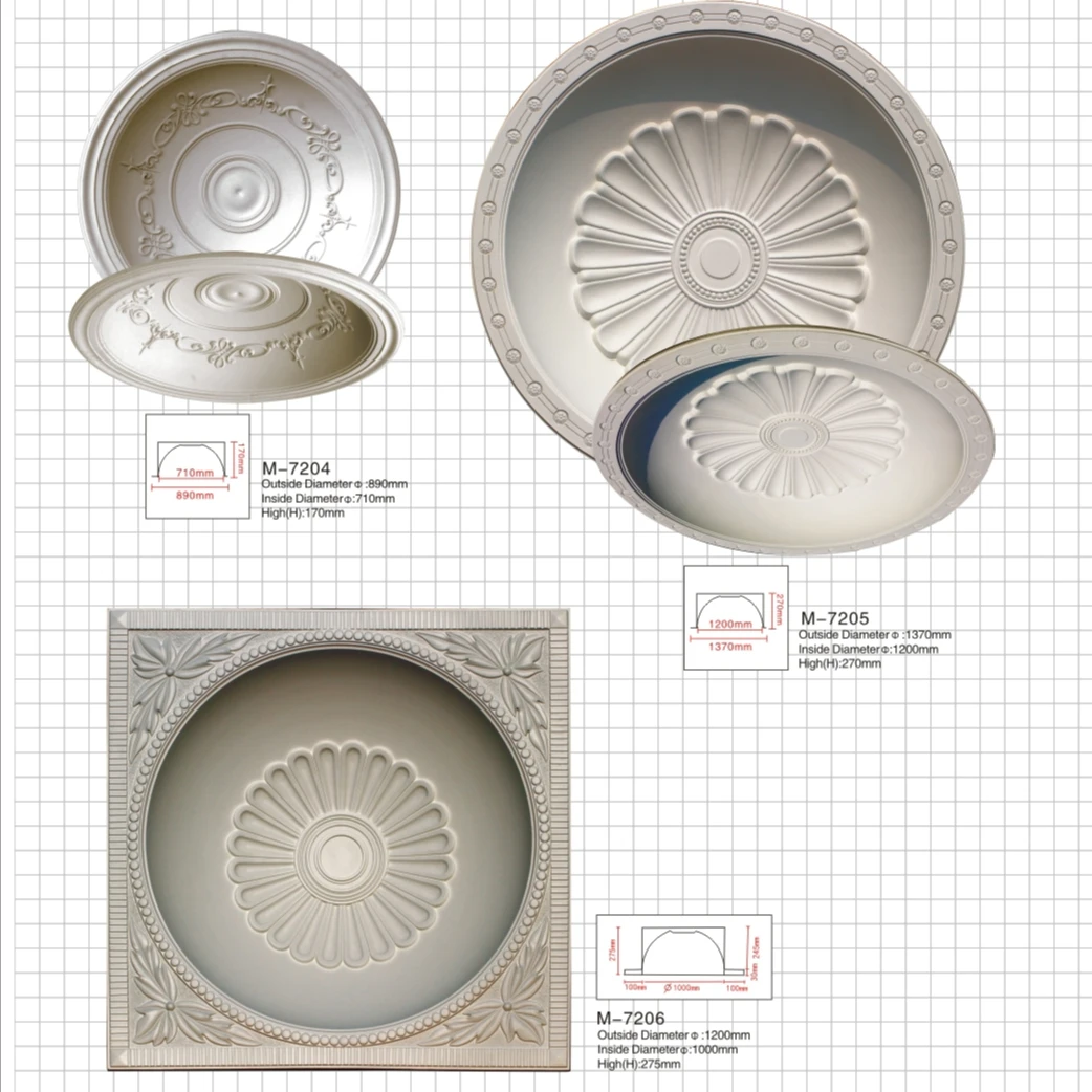 light luxury pu foam lotus ceiling cornice design ceiling dome cam ceiling dome for interior use