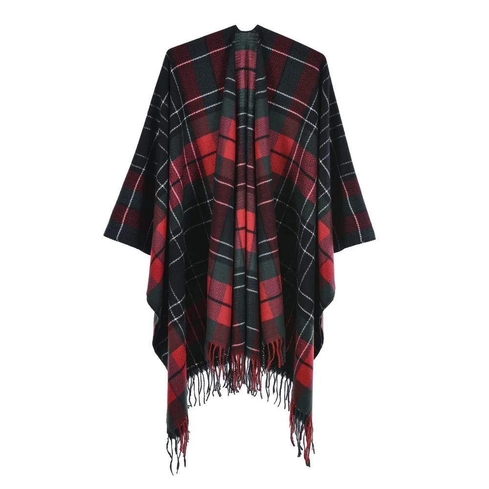 New Fashion Hot Sale Custom Soft Ponchos With Sleeves Best Selling Scarf Warm Cashmere Cape Shawl Winter For Women