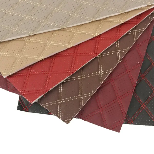 Embroidery pvc leather with foam car floor mat roll material