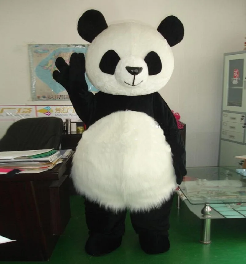 Commercial Chinese Giant Panda Cartoon Doll Mascot Cosplay Costume Suit