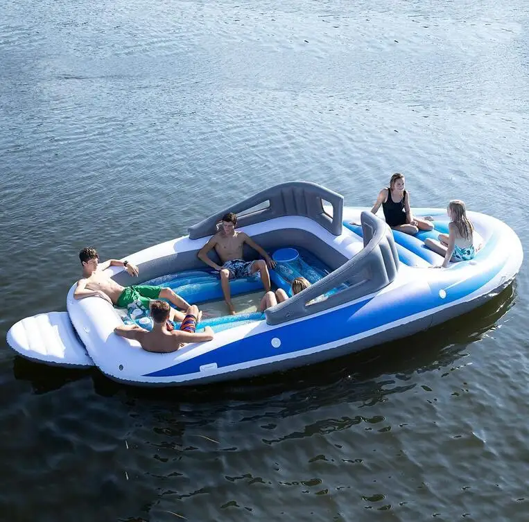 Inflatable swim Island floating boat seat