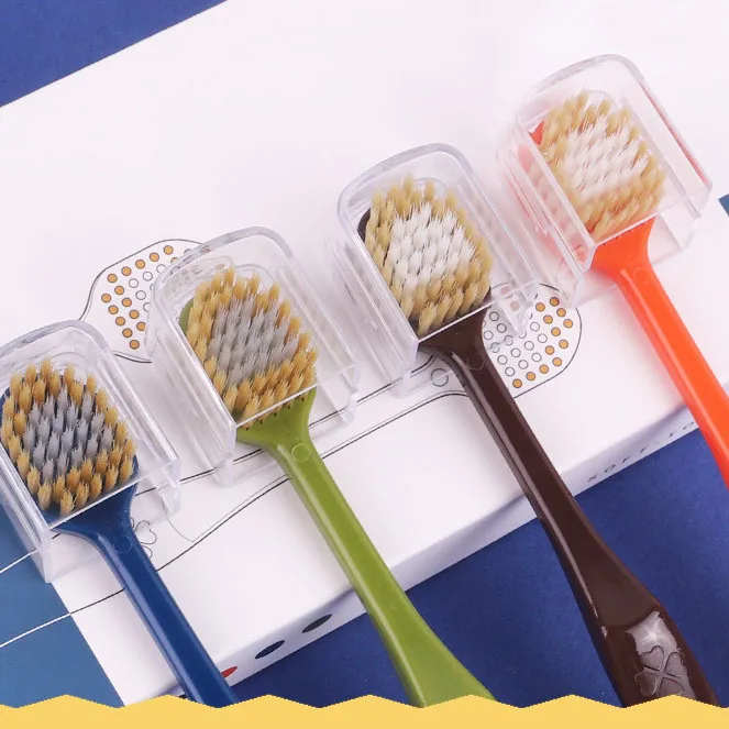 High quality plastic brushcleaning adult bristle soft tooth brush with wide head