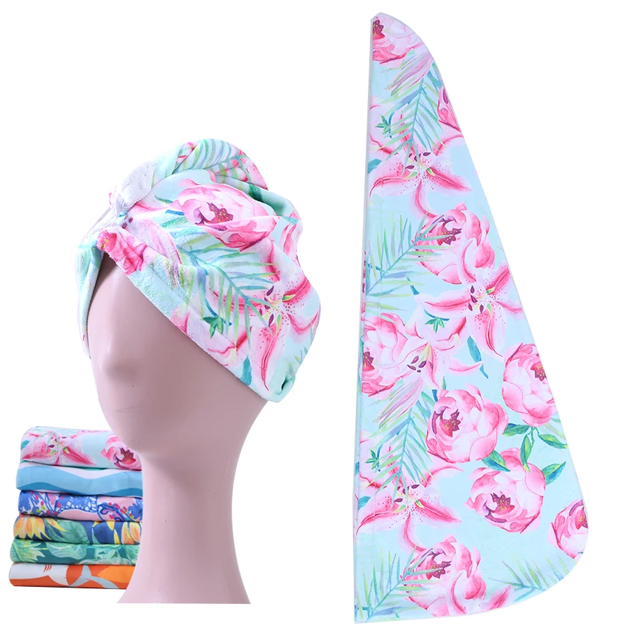 Custom Quick Drying Microfiber Hair Towel Wrap For Girl Women