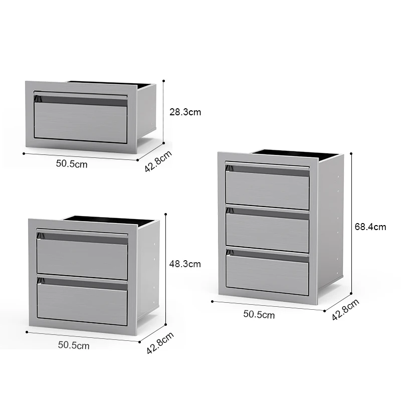 Выдвижной ящик кухонный шкаф из нержавеющей стали кухонные шкафы двери и ящики с тремя ящиками
