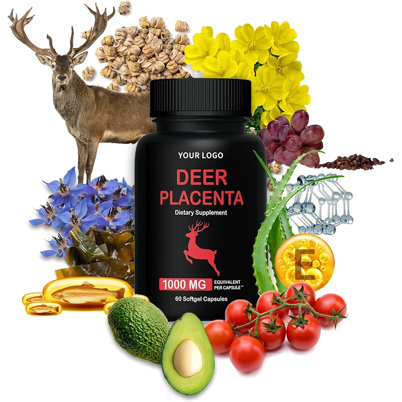 Beton Supply Deer Placenta Extract Supplement Softgel Capsule Pills Private Label