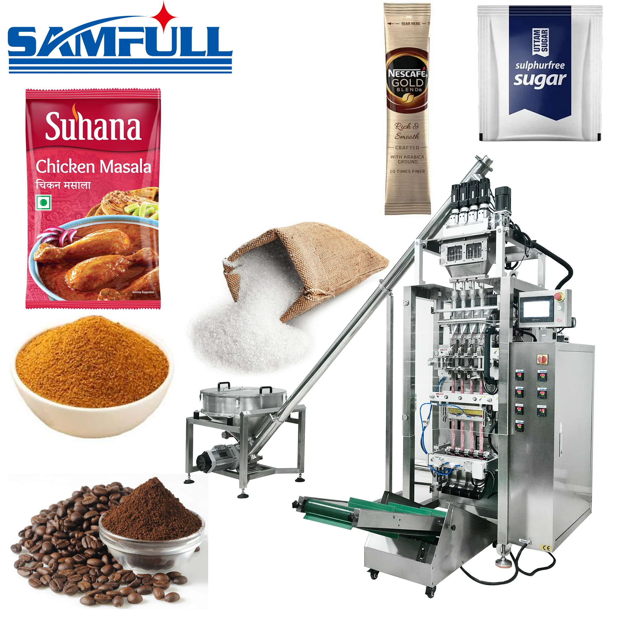 Automatic Multilane Sachet Packing Machine Packaging 10g Small Bag Dry Fruit Drink Coffee Protein Milk Powder Stick Pack Machine