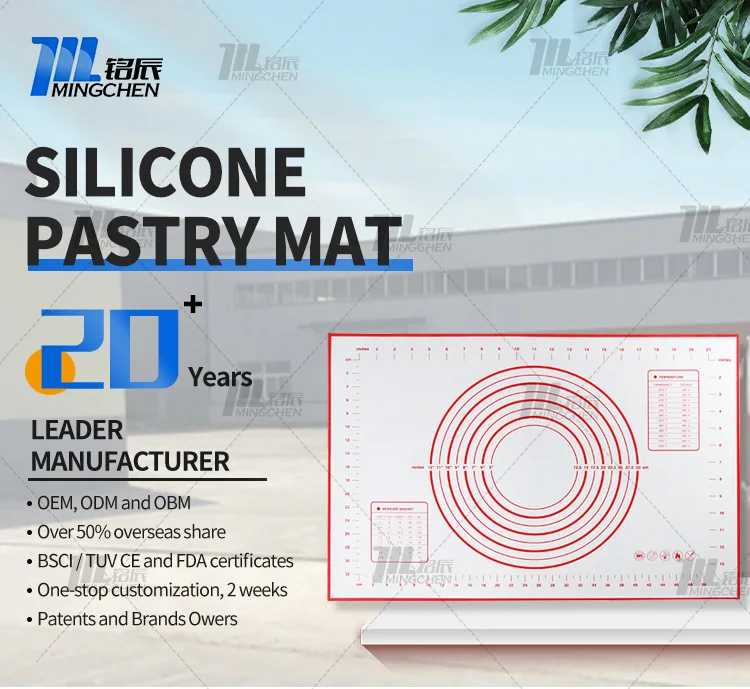 Non Slip Silicon Dough Rolling Mat Silicone Baking Pastry Mat with Measurement