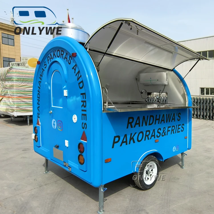 Small mobile kitchen churros taco pizza deep fryer fast food trailer fully equipped food trucks supplies for sale in germany
