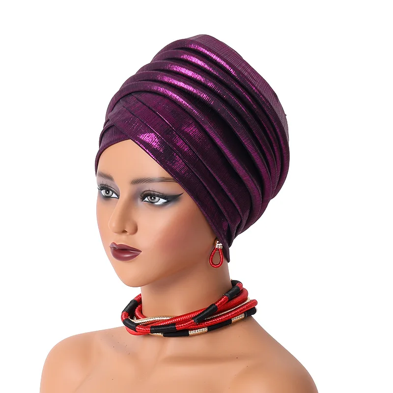 Newest Hot Selling  Space Multi-layer Pleated Watermelon Hat  Muslim  Bandanas Women Turban Africa Hat