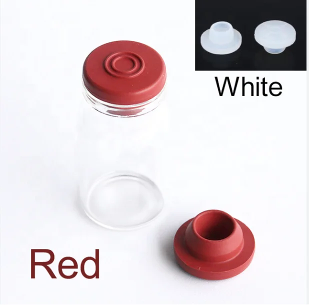 10ml clear glass injection vial 20mm red bromobutyl rubber stopper