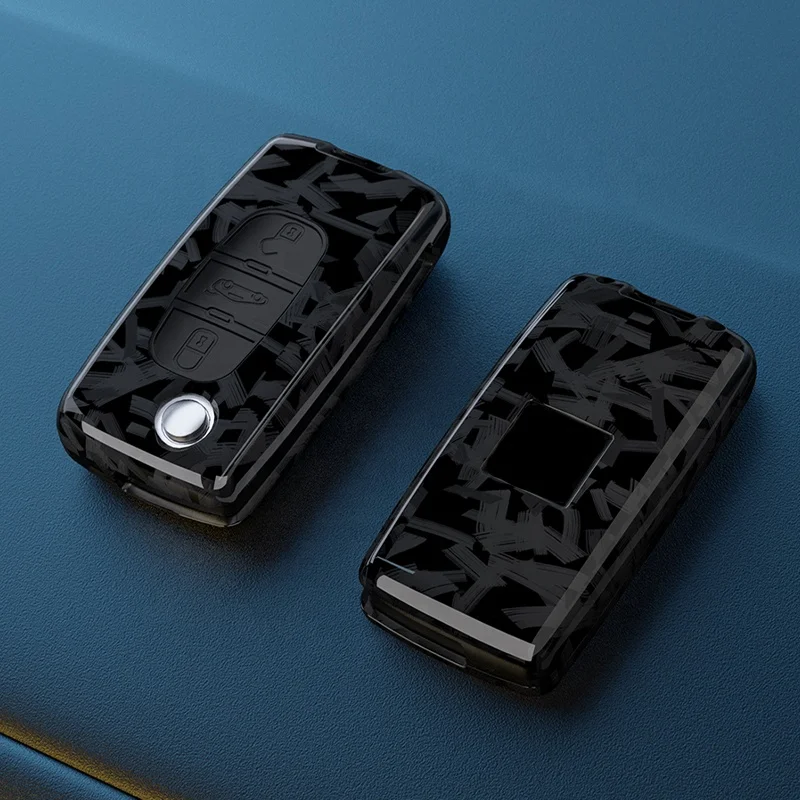 ABS Carbon Fiber 2/3/4 Buttons Car Remote Key Case For Peugeot 207 307 308 407 607 807 For Citroen C2 C3 C4 C5 C6