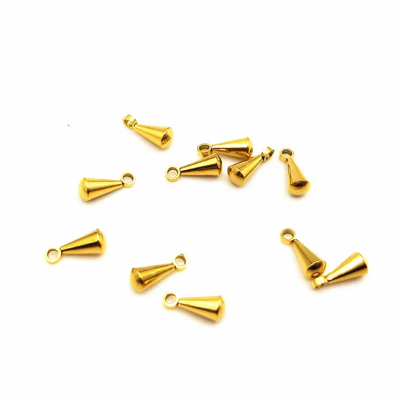 wholesale jewelry accessories findings stainless steel IP real 18k gold plating drop charm for jewelry making