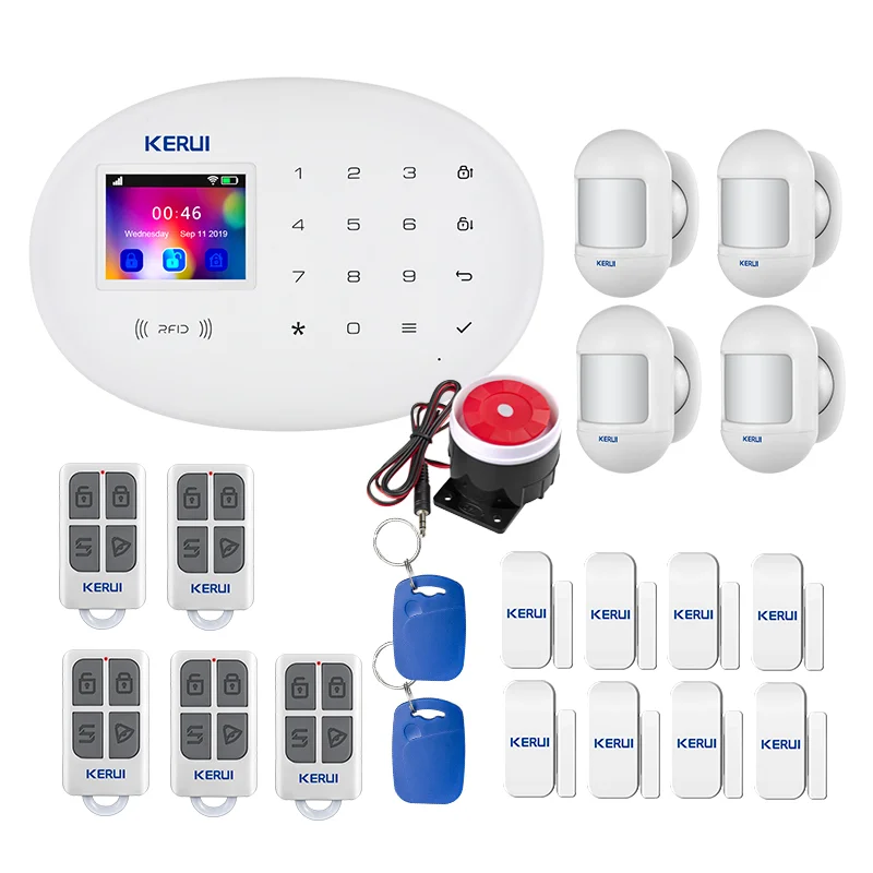 KERUI W204 4G WIFI GSM Home Alarm System With RFID Card Door Sensor Wireless Siren Tuya Smart Security Alarm System
