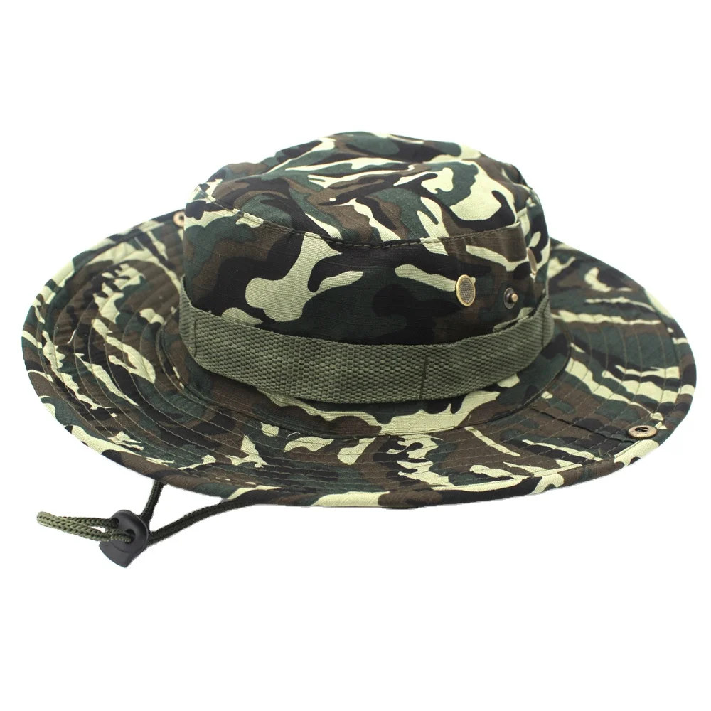 Men Women Outdoor Gardening Fishing Hiking Boonie Light String Fisherman Sun Hat UV Protection Safari Camping Bucket Hats