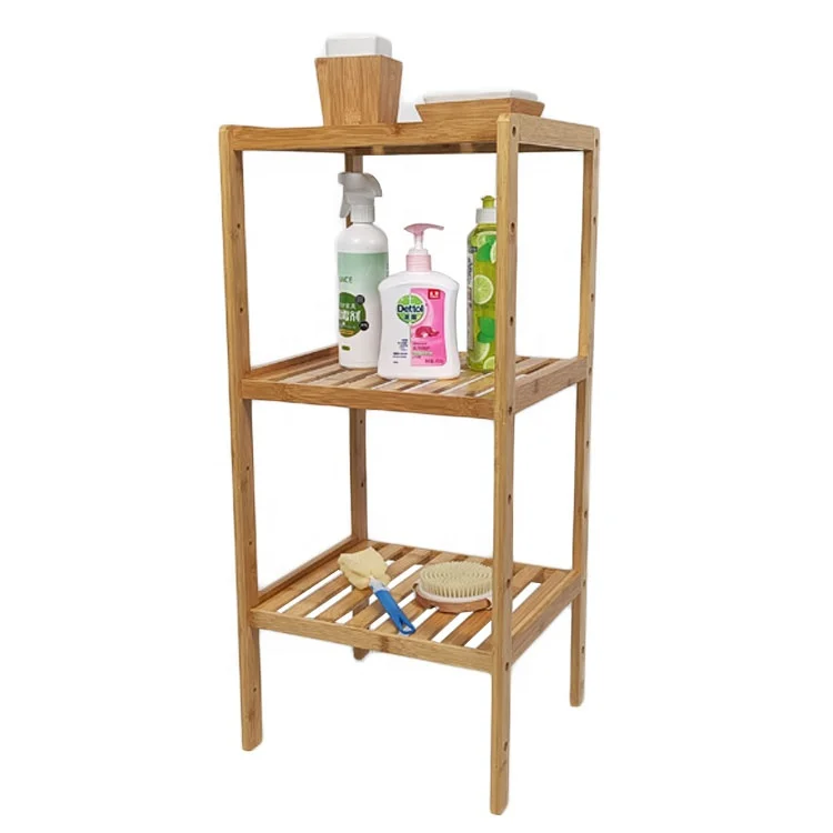 Hot Selling OEM/ODM Wooden Etagere Bathroom Caddy Shower Rack Estante De Madera Bamboo Bathroom Shelf For Home