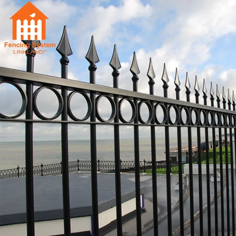 Steel spear top wrought iron ornamental fence