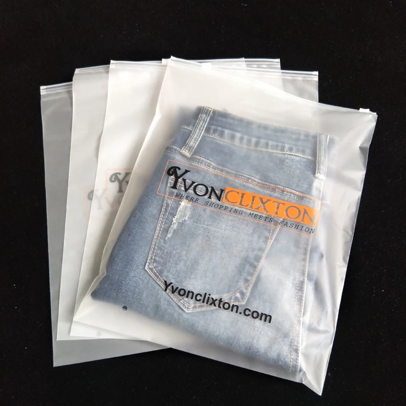 Guangzhou Packing Accessories Plastic Poly Bag Custom Print Zipper Shirt Packaging Plastic Bag For Swimsuit Hoodies Jeans