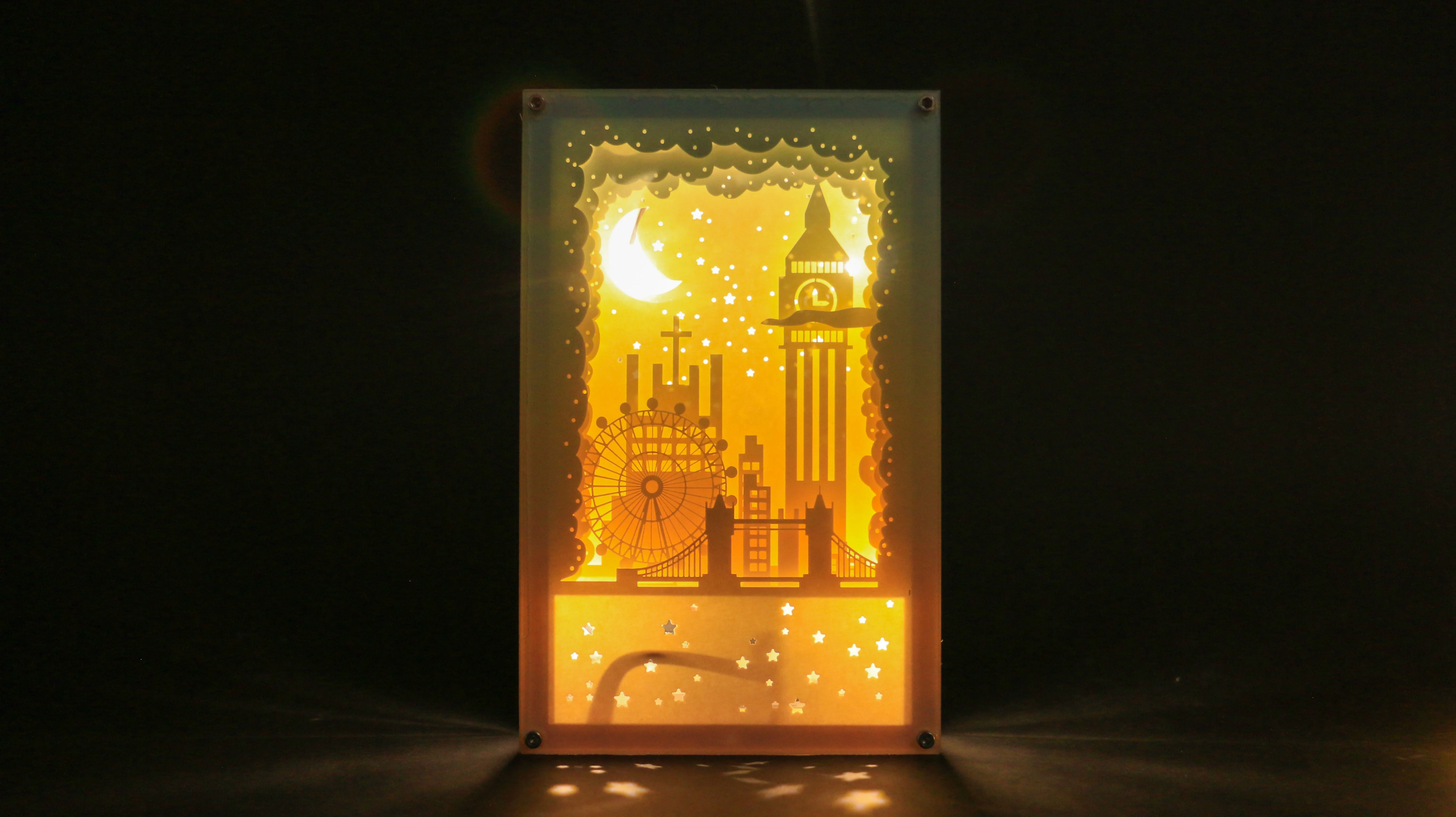LONDON Ferris wheel Paper Lightcut Box Light Paintings Family Gift Paper Lantern 3D