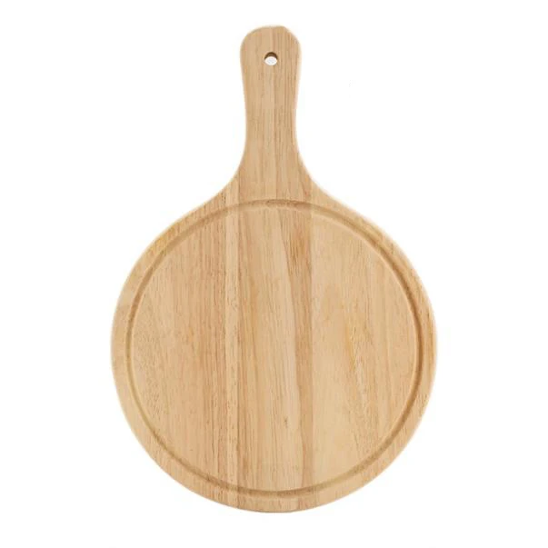 10 Inch Rubber Wood  Bread Serving Board Round Wooden Tray Pizza Cutting Board Pizza Board