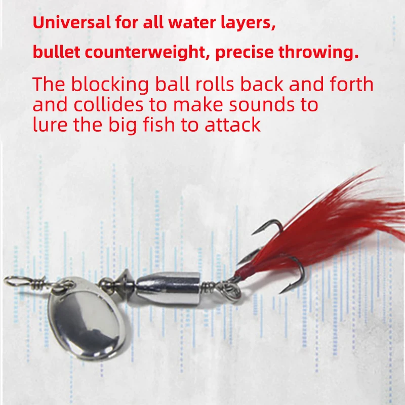 Pure copper road sub-bait sequined water droplet long-range rotation simulation  bait  bait leech freshwater warped bass