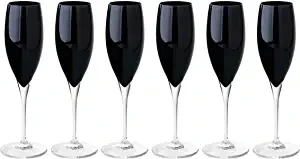 6oz Disposable Black Plastic Stemware Champagne Glasses Flutes With Customized Logo for Wedding Party