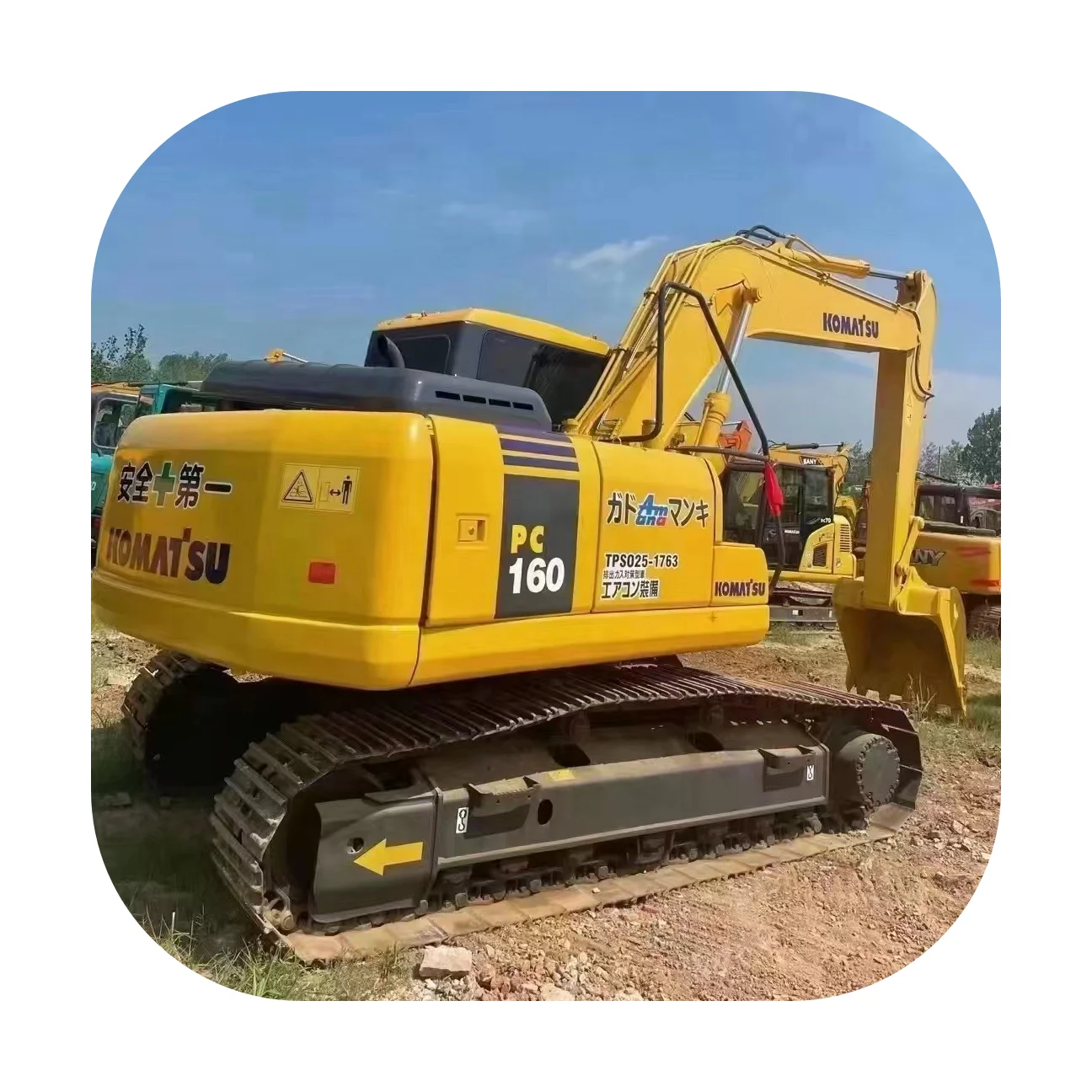 Used Komatsu PC160-7 16ton hydraulic crawler mini backhoe excavator in China for earth-moving