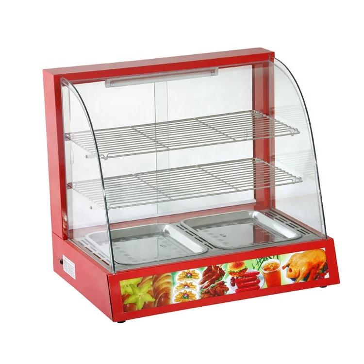 Best Selling Restaurant Kitchen Equipment Commercial Electric Glass Food Warming Display Showcase