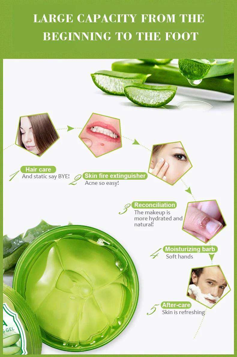  For Acne And Moisturizers Facial Skin Body Care Cosmetics 99% Natural Aloe Vera Soothing