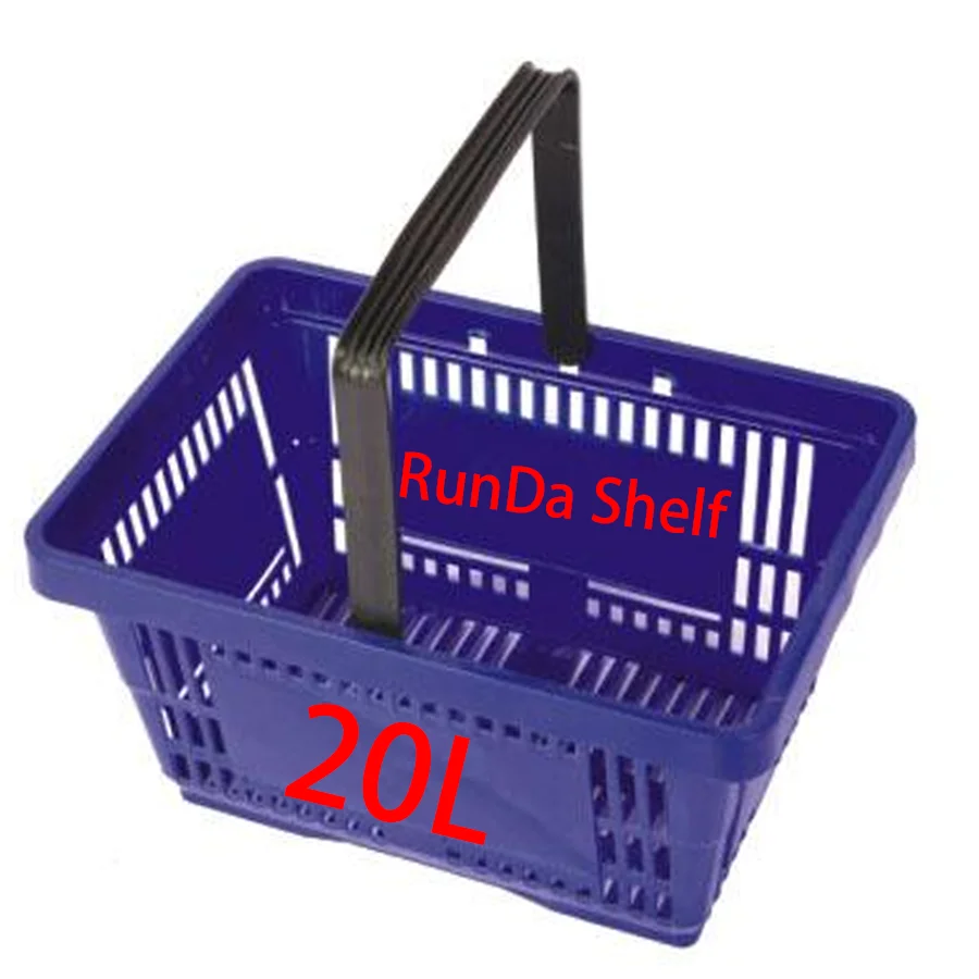 Wholesale Flexible Handle Orange Pink Small Cute Plastic Supermarket Shopping Basket for Shops