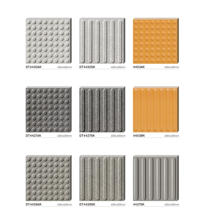 Glazed anti slip yellow gray black blue red white blind tiles porcelain tactile track brick Outdoor Blind Tiles For Side Road