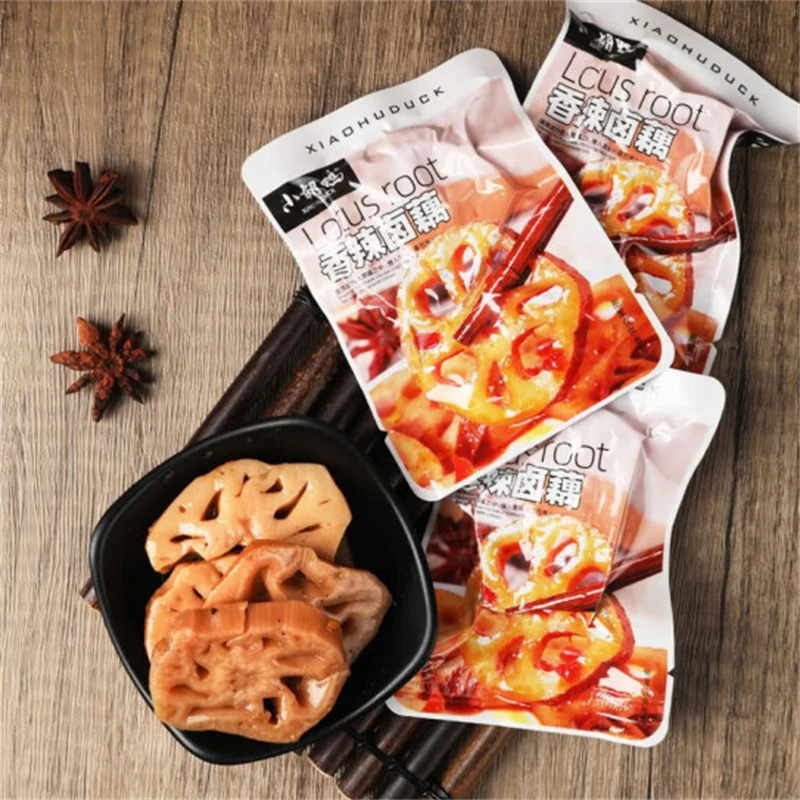 Xiao Hu Duck 1.2kg China Delicious Vegan Food Snacks Manufacturers Vacuum Sealed Marinade Spicy Pods Lotus Root in Bulk