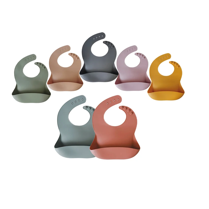 
Comfortable Toodler Bib Brown Eco friendly Silicone Bibs BPA Free 