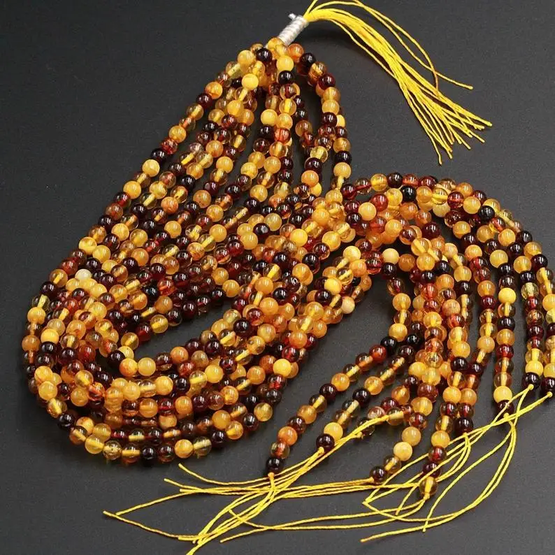 Natural Round shape Baltic amber plain loose gemstone polished beads making jewelry wholesale price per carat