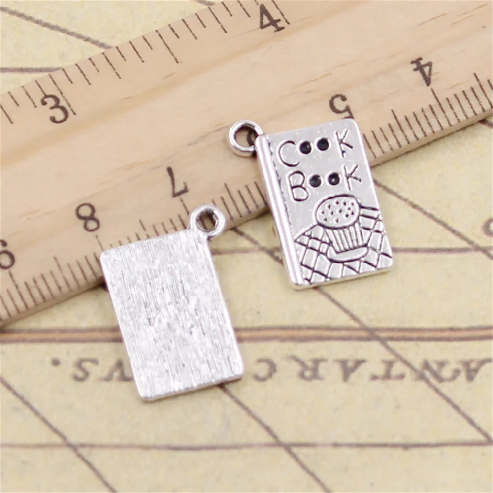 Charms cook book recipe kitchen 17x11mm Handmade Making fit,Vintage Tibetan Silver Color Pendants,DIY For Bracelet Necklace