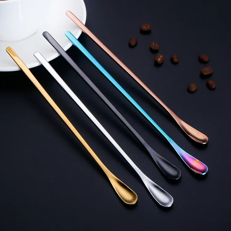 304 Stainless Steel Bar Spoon Cocktail Mixing Stirrers for Drink Creative 7.5 Inches Long Handle Silver Spoon