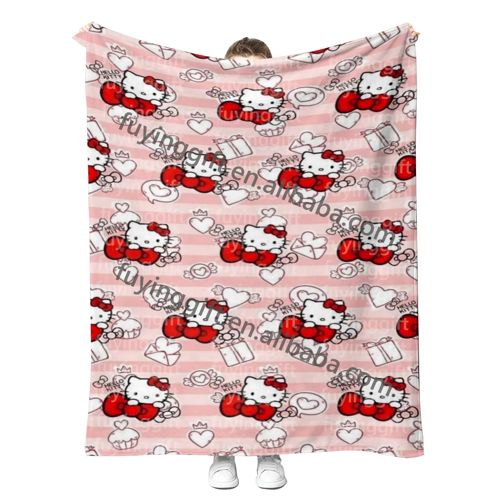 2025 New Cute Hk Blanket Customized Oversized Supersoft Plush Fleece Flannel Throw Valentines Birthday Gifts Blankets