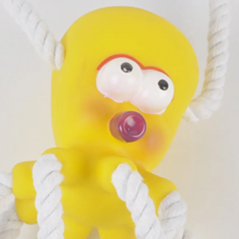 Factory custom dog toy Sound rope knot pet gnaw toy Octopus glue molar toy dog supplies
